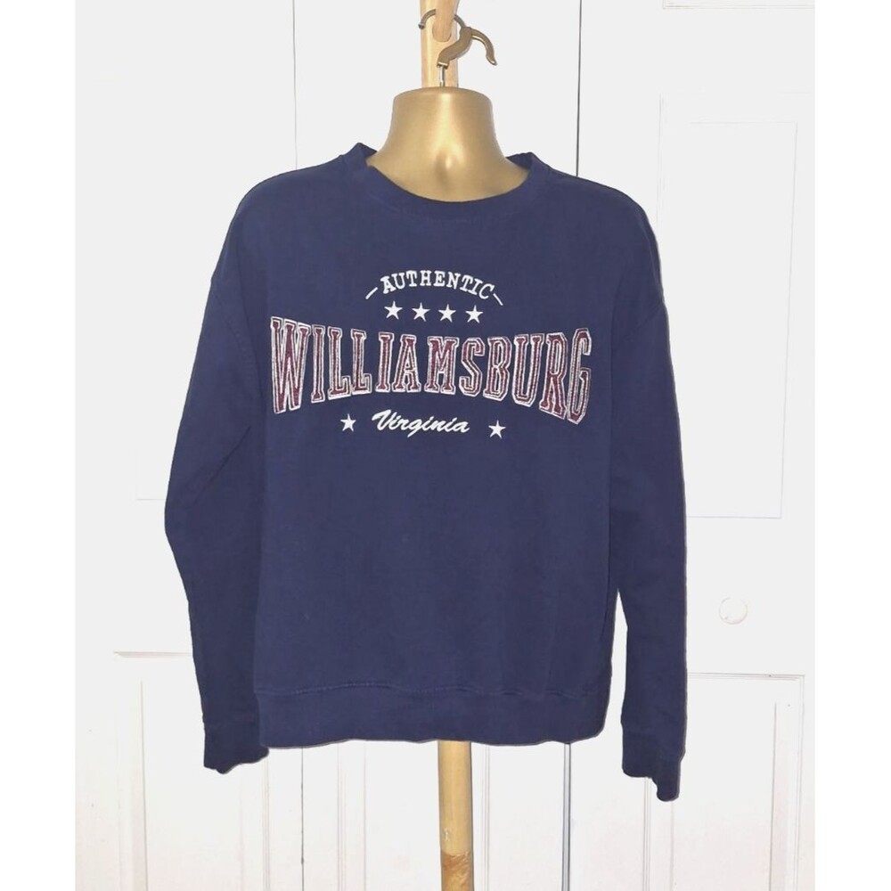 90s Williamsburg Virginia Embroidered Sweatshirt Blue Men's Large Crewneck Heavy